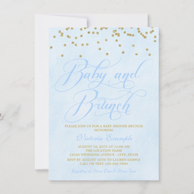 Barnkalasinvitationer för pojkbabybrunch inbjudningar (Framsida)