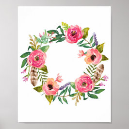 Barnkammardekoration för flickor, botanisk väggdek poster