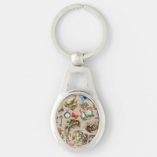 Barnkammare Alice färgrik 1800-tal Klassisk Underl Ovalt Silverfärgad Nyckelring