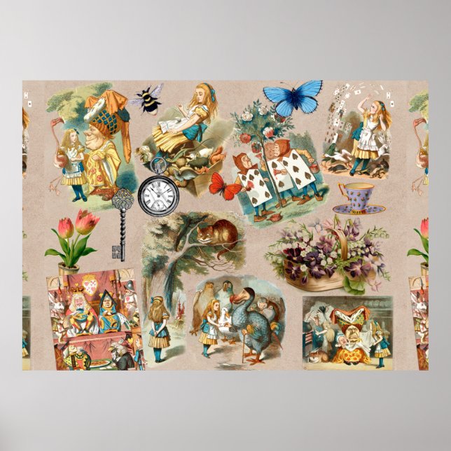 Barnkammare Alice Färgrik 1800-Tal Klassisk Underl Poster (Framsidan)