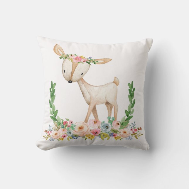 Barnkammare för flickan för hjort för den Boho Kudde (Framsida)