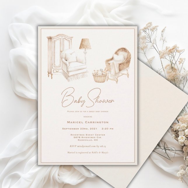 Barnkammare Neutral Baby Shower Inbjudan (Skapare uppladdad)