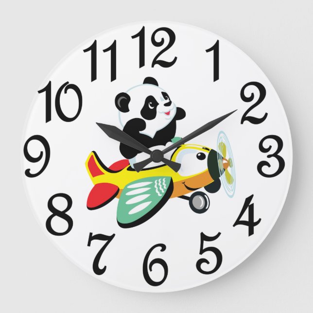 Barnkammare Panda Björn  Stor Klocka (Framsida)