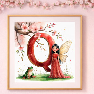 Barnkammarens bokstav Q Änglaliknande blommor Poster