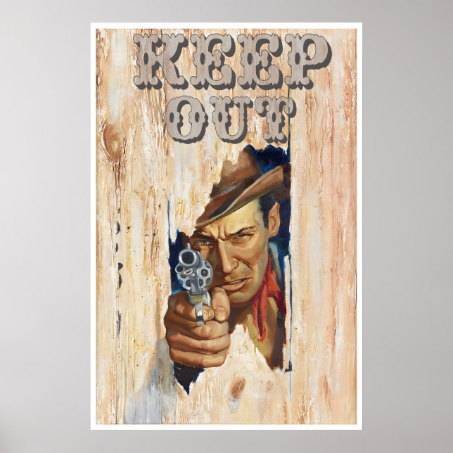 Barnkammarposter Cowboy-konst Västerländsk tryck f (Framsidan)