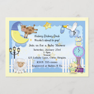 Barnkammarramsor Vaggvisa Baby Shower-inbjudningar Inbjudningar
