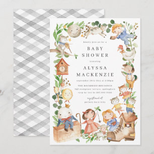Barnkammarrim Baby Shower-inbjudan Inbjudningar