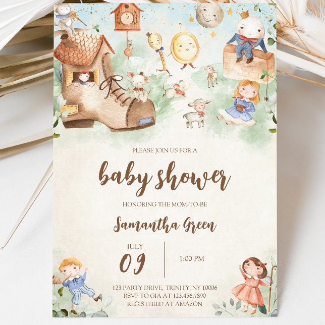 Barnkammarrim Babyshower Inbjudningar (Skapare uppladdad)