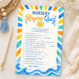 Barnkammarrim Quiz Solig Bebis Shower Spel
