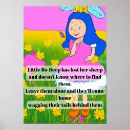 barnkammarrymvisa tecknad film kul lilla bo-peep h poster