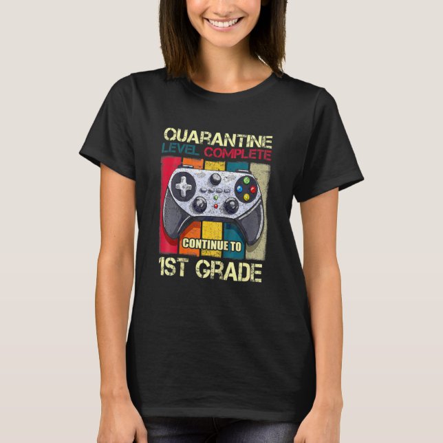 Barnkarantännivå 1:a Klass Gamer Bac T Shirt (Framsida)