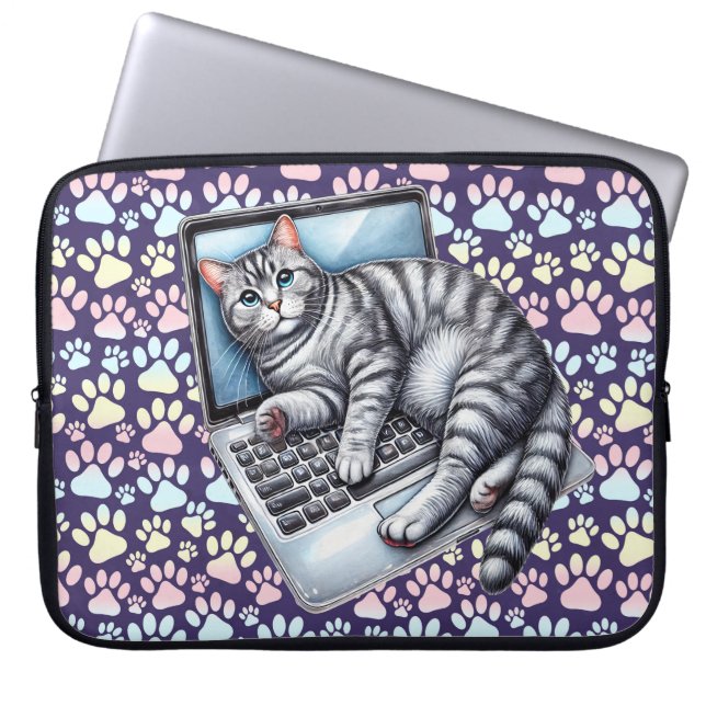 Barnkatt Laptop Fodral (Framsidan)