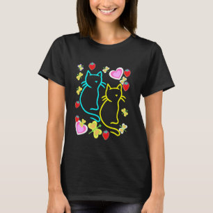 Barnkatter Barn Katt Vår Sommar Hjärta Hör T Shirt