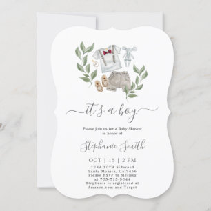 Barnkläder Baby Shower Boy-inbjudan Inbjudningar