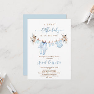 Barnkläder Baby Shower Boy Inbjudningar