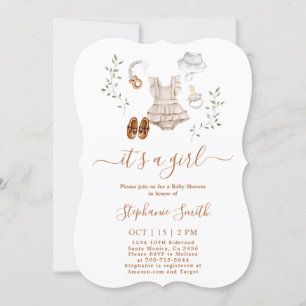 Barnkläder Baby Shower Girl-inbjudan Inbjudningar