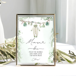 Barnkläder Boho Greenery Baby Shower Momosa Pub Poster