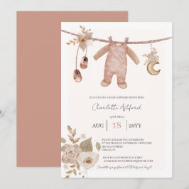 Barnkläder Boho Neutralt Baby Shower-inbjudan Inbjudningar