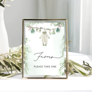 Barnkläder Boho Sage Grönt Baby Shower-favoriter Poster
