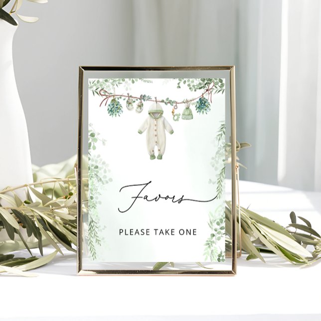 Barnkläder Boho Sage Grönt Baby Shower-favoriter Poster (Skapare uppladdad)
