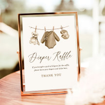 Barnkläder Boy Shower Diaper Raffle Sign