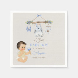 Barnkläder Boy Shower Ivory Blue Pappersservett
