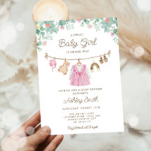 Barnkläder Clothesline Boho Girl Baby Shower