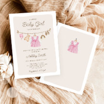 Barnkläder Clothesline Boho Girl Baby Shower