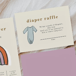Barnkläder Diaper Raffle Baby Shower Tilläggskort