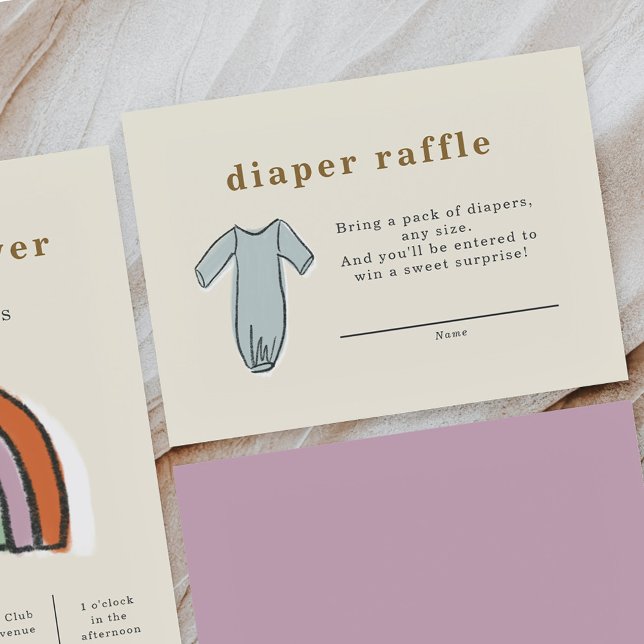 Barnkläder Diaper Raffle Baby Shower Tilläggskort (Baby Clothes Diaper Raffle Baby Shower Enclosure Card)