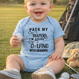 Barnkläder för golfande farfar Babytröja T Shirt