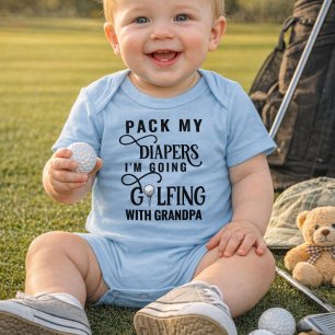 Barnkläder för golfande farfar Babytröja T Shirt