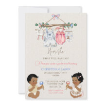 Barnkläder Gender Reveal Ivory Rosa Blue