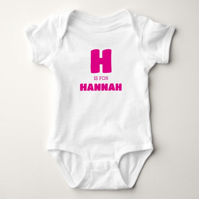 Barnkläder med bokstaven H, baby namn onesie  T Shirt (Framsida)