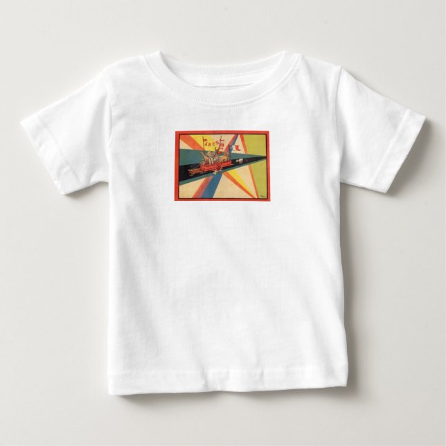BARNKLÄDER: MED VINTAGEFRANSKILLUSTRATIONER T SHIRT (Framsida)