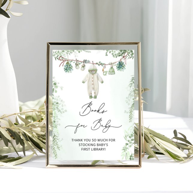 Barnkläders Line Boho Eucalyptus Bokar för Baby Poster (Skapare uppladdad)