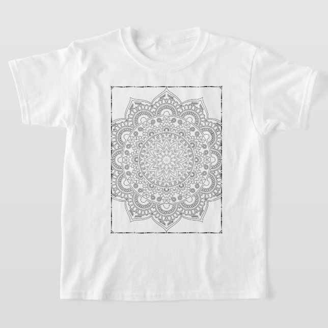 Barnklänning mönster (Mandala) T Shirt (Laydown)