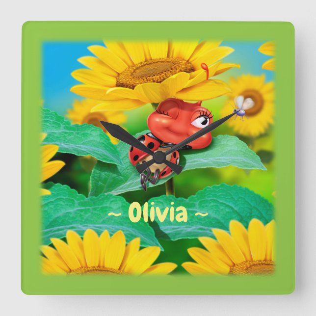 barnklocka fyrkantig klocka (Framsida)