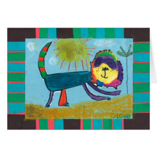 Barnkonst -- Caddieskapelser -- Lejont Hälsningskort