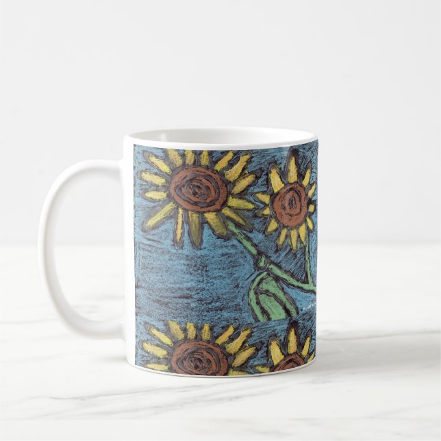 Barnkonst för CHOC - Solrosor för alltid Kaffemugg (Vänster)