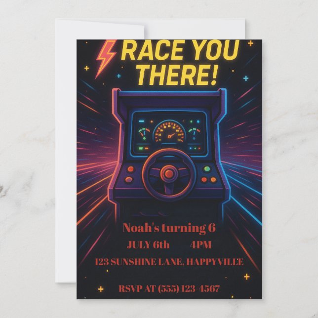 Barnkort tävla födelsedagsfest inbjudan (Framsida)