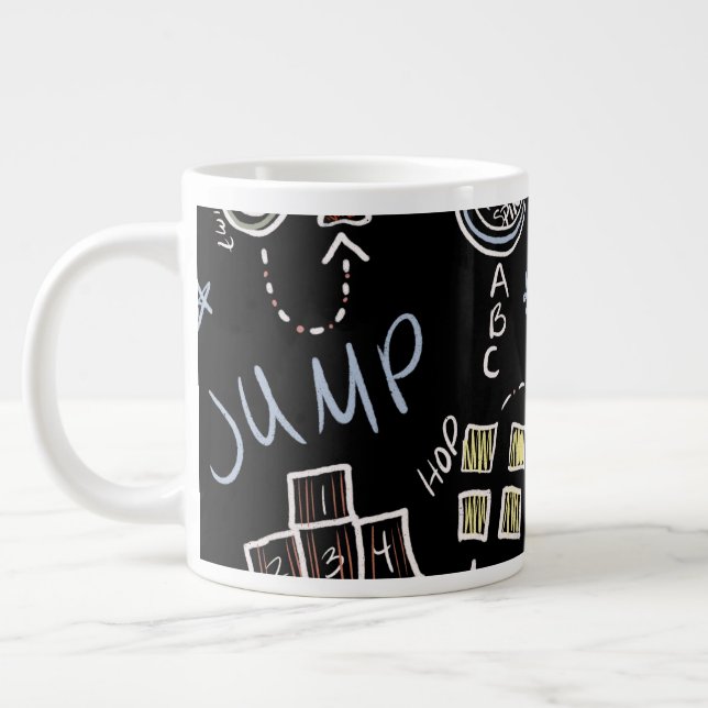 Barnlärare Roligt Recess Playground Chalkboard Jumbo Mugg (Vänster)