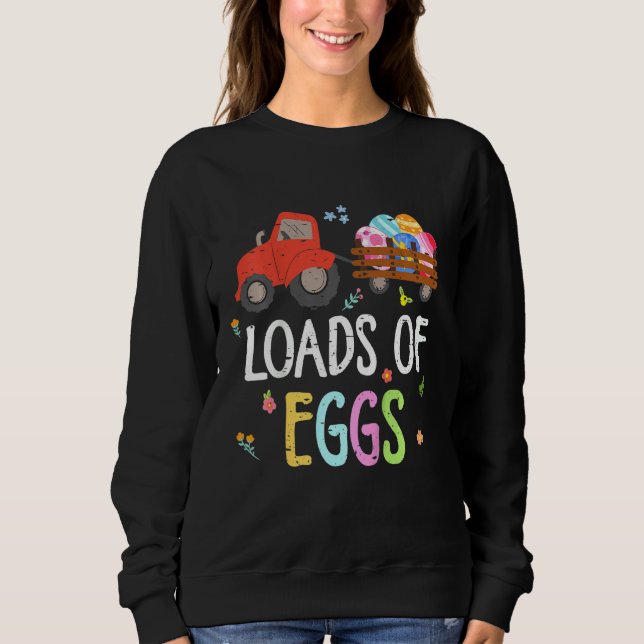 Barnlasten på byggtraktorn för ägg Lastbil Öster T Shirt (Framsida)