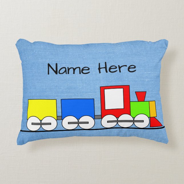 Barnleksak Ångtåg Kudde med namn (Framsidan)