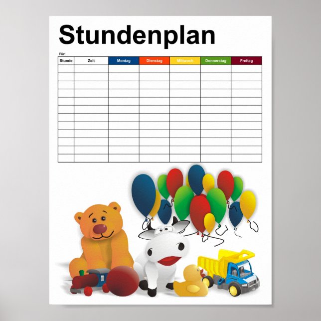 Barnleksak / Tidtabell Poster (Framsidan)
