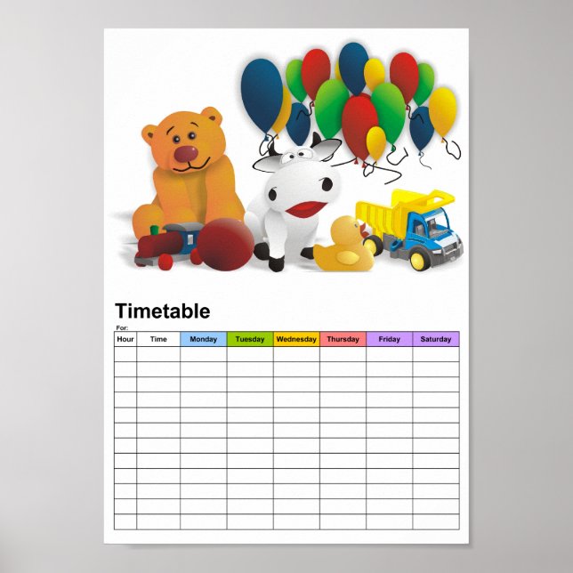 Barnleksak / Tidtabell Poster (Framsidan)