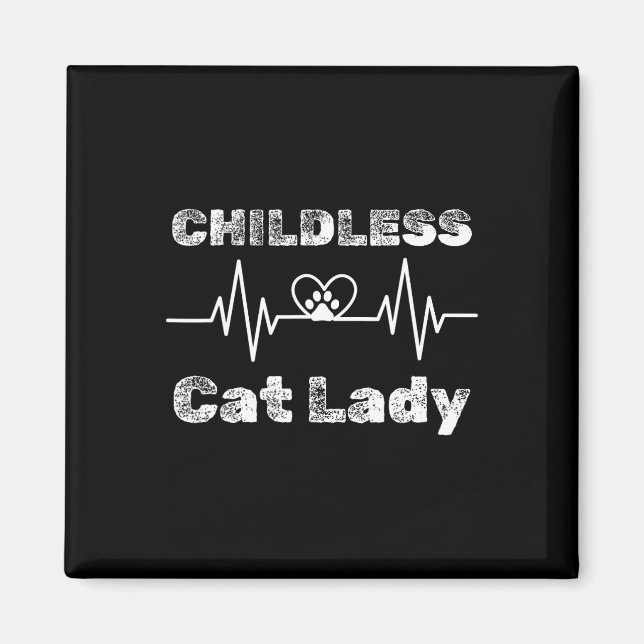 Barnlös Cat Dam Funny Cat Lover 5 Magnet (Framsidan)