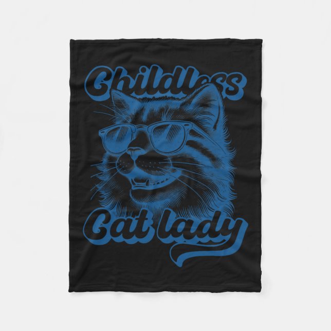 Barnlös Cat Dam Funny Cat Lover Fleecefilt (Framsidan)