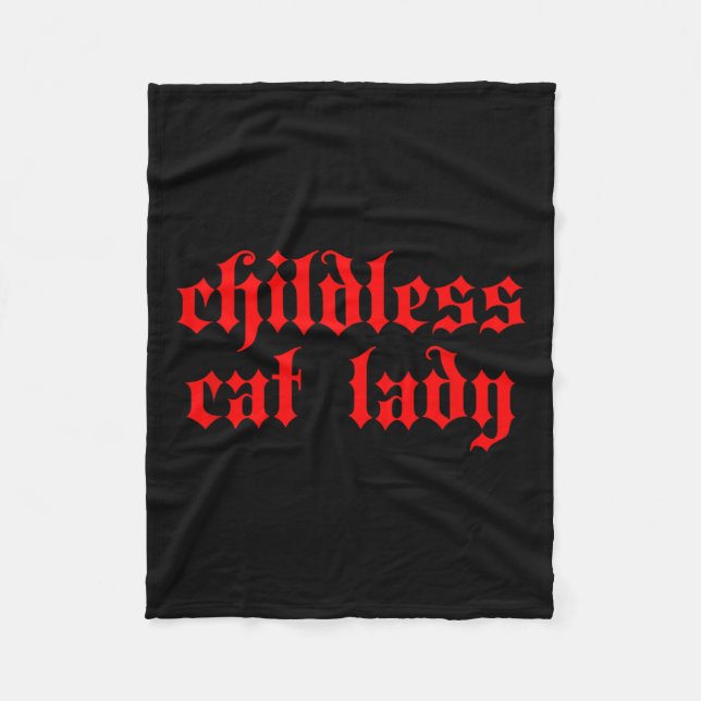 Barnlös Cat Dam Millennial 2024 Gothic Cute Tee Fleecefilt (Framsidan)