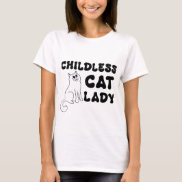 Barnlös Cat Dam - Svartvit T Shirt